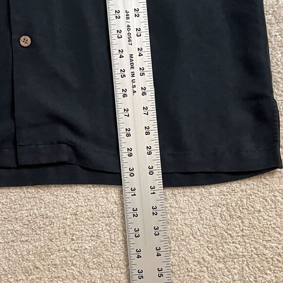 Hook & Tackle men‎ Large Black Embroidery Short Sleeve Button Down Fishing Shirt - Picture 4 of 11